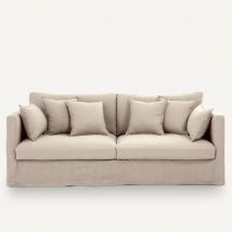 Am.pm Fodera Per Divano Lino Stropicciato, Neo Kinkajou Beige Taglie 5 posti