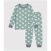 Petit Bateau Pigiama 2 Pezzi In Felpa Stampata Verde Bambino Taglie 6 anni - 114 cm