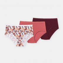 Playtex Confezione 2 + 1 Gratuito Slips Midi In Cotone Bio Viola Donna Taglie 42 (FR) - 46 (IT)