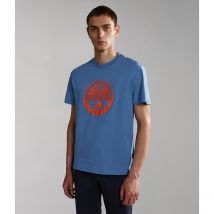 Napapijri T-shirt Maniche Corte Bollo Blu Uomo Taglie XXL