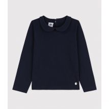 Petit Bateau T-shirt Maniche Lunghe Colletto Blu Bambina Taglie 5 anni - 108 cm