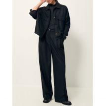 Sessun Pantaloni Da Completo Vita Alta A Righe Emilio Nero Donna Taglie 34 (FR) - 38 (IT)