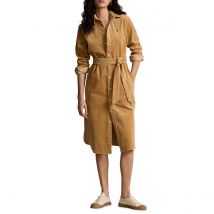 Polo Ralph Lauren Abito Chemisier Maniche Lunghe Con Cintura Marrone Donna Taglie 40 (FR) - 44 (IT)