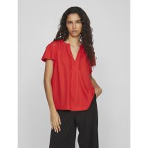 Vila Camicetta Maniche Corte, Scollo A V Rosso Donna Taglie 36 (FR) - 40 (IT)