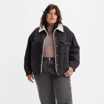 Levi’s Plus Giubbotto Anni '90 Fodera Sherpa Trucker Nero Donna Taglie 52/54 (FR) - 56/58 (IT)