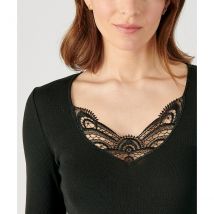 Damart T-shirt A Coste Thermolactyl Grado 3 Nero Donna Taglie XL
