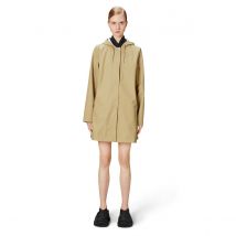 Rains Giacca Anti Vento Media Lunghezza Con Cappuccio Unisex A-line Jacket Beige Uomo Taglie XS