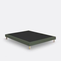 La Redoute Interieurs Base Letto Imbottita Déco Con 12 Doghe E Piedini Verde Taglie 160 x 200 cm