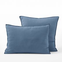 Am.pm Federa Per Guanciale In Lino Lavato, Elina Blu Taglie 65 x 65 cm