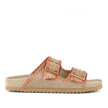 Colors Of California Sabot In Pelle Con Impunture Beige Donna Taglie 37