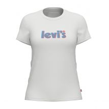 Levi's T-shirt Girocollo, Logo Davanti Bianco Donna Taglie L