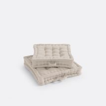 La Redoute Interieurs Cuscino Da Pavimento Cotone Riciclato, Scenario Bianco Taglie 50 x 50 x 10 cm