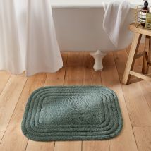 La Redoute Interieurs Tappeto Da Bagno Cotone Riciclato Tufté, Romane Verde Taglie 70 x 120 cm