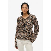 Superdry Blusa Fantasia Con Maniche Lunghe Verde Donna Taglie 38 (IT) - 34 (FR)