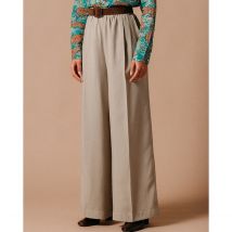 Grace And Mila Pantaloni Larghi Lazare Vita Medio Alta Verde Donna Taglie S