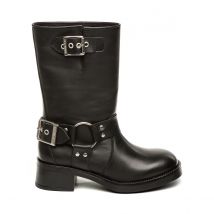 Steve Madden Stivali Bikers In Pelle Blessing Nero Donna Taglie 39