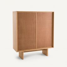 Am.pm Mobile Credenza Alta In Rovere E Pelle, Propono