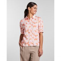 Pieces Camicia Fantasia, Maniche Corte Rosa Donna Taglie XS