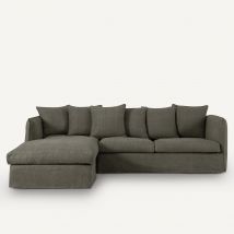 Am.pm Divano Letto Angolare Cotone/lino, Néo Chiquito Marrone Taglie angolo sinistro