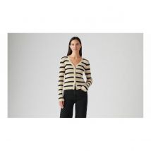 Levi's Cardigan Scollo A V In Fine Maglia Beige Donna Taglie L