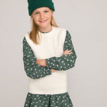La Redoute Collections Maglione Senza Maniche, Girocollo Beige Bambina Taglie 5 anni - 108 cm