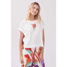Derhy T-shirt Kirsten Girocollo A Maniche Corte Beige Donna Taglie M