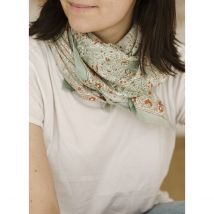 Bindi Atelier Grande Foulard Cotone Stampato Sarika Matcha