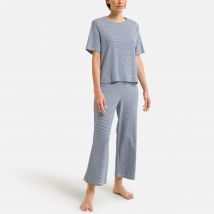 Petit Bateau Pigiama Maniche Corte Blu Donna Taglie M