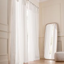 Am.pm Tenda In Lino Annodata, Colin Bianco Taglie 140 x 350 cm