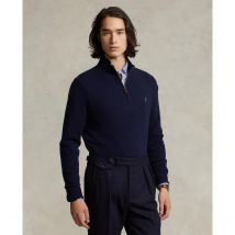 Polo Ralph Lauren Maglione Mezza Cerniera In Lana Pony Player Ricamato Blu Uomo Taglie L