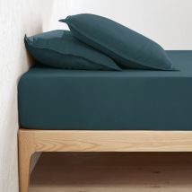La Redoute Interieurs Lenzuolo Con Angoli Tinta Unita In Lino Lavato Blu Taglie 160 x 200 cm