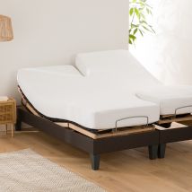 La Redoute Interieurs Coprimaterasso In Tessuto Felpato Per Letti Accostati, 220 G/m² Bianco Taglie 2 x 70 x 190 cm