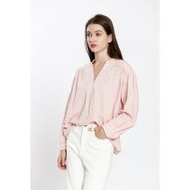 See U Soon Blusa A Righe, Maniche Lunghe Rosa Donna Taglie 3(L)
