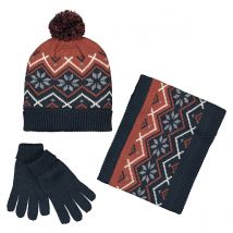 La Redoute Collections Completo 3 Pezzi Berretto, Snood E Guanti Blu Taglie 50 cm