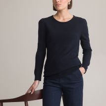 Anne Weyburn Pull Scollo Rotondo In Maglia Fine Blu Donna Taglie 46/48 (FR) - 50/52 (IT)