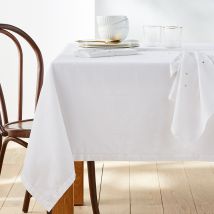 La Redoute Interieurs Tovaglia Ricamata In Misto Cotone/lino, Doris Bianco Taglie 150 x 150 cm