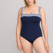 La Redoute Collections Plus Costume Da Bagno Intero, Effetto Ventre Piatto Blu Donna Taglie 42 (FR) - 46 (IT)