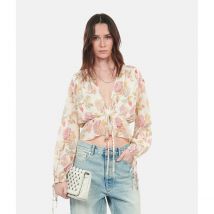The Kooples Blusa Maniche Lunghe Stampa Floreale Beige Donna Taglie 2(M)