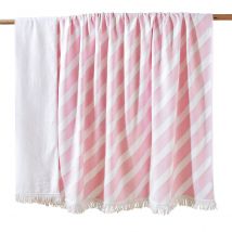 Hello Blogzine X La Redoute Interieurs Fouta Xxl Foderato In Spugna Rosa Taglie 180 x 170 cm