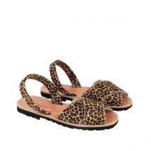 Minorquines Sandali Piatti In Pelle Avarca Cala Marrone Donna Taglie 38