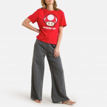 Super Mario Pigiama In Cotone Toad Rosso Donna Taglie L