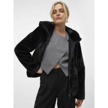Vero Moda Cappotto Morbido Con Cappuccio Nero Donna Taglie L