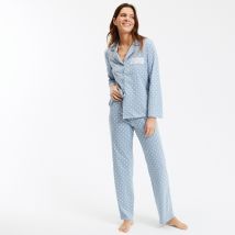 Anne Weyburn Pigiama A Pois, Maniche Lunghe Blu Donna Taglie 38/40 (IT) - 34/36 (FR)