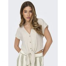 Only Blusa Corta Da Annodare Beige Donna Taglie S