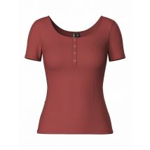 Pieces T-shirt Con Bottoni Rosso Donna Taglie S