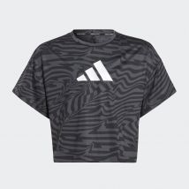 Adidas Sportswear T-shirt Cropped A Maniche Corte Nero Bambina Taglie 9/10 anni - 132/138 cm