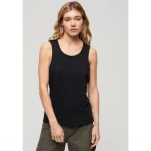 Superdry Top Scollatura Rotonda, Logo Ricamato Nero Donna Taglie 36 (FR) - 40 (IT)