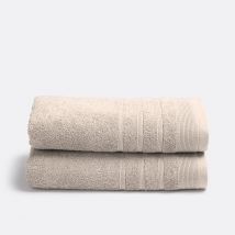 La Redoute Interieurs Confezione Da 2 Asciugamani Spugna 600 G/m2, Zavara Beige Taglie 50 x 100 cm