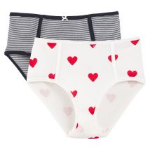 Petit Bateau Confezione Da 2 Culotte Alte In Cotone Blu Donna Taglie XS