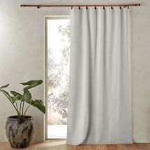 Am.pm Tenda Lino Lavato Oscurante Anelli, Private Grigio Taglie 140 x 260 cm
